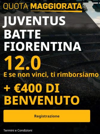 Fiorentina-Juventus bonus quota maggiorata
