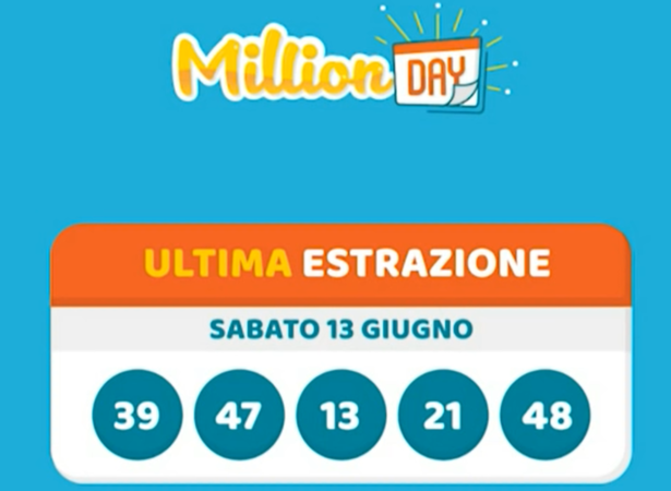 million day millionday estrazione lotto simbolotto 10 e lotto in diretta sabato 13 giugno 2020 cinquina vincente