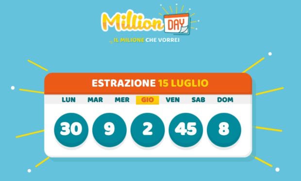 millionday oggi estrazione 15 luglio 2021 lottomatica milionday millionday estrazione di oggi giovedì archivio Milion day