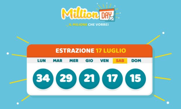 millionday oggi estrazione 17 luglio 2021 lottomatica milionday millionday estrazione di oggi sabato archivio Milion day
