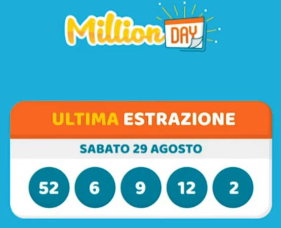 MillionDay milionario lottomatica estrazione lotto in diretta di sabato 29 agosto 2020 cinquina vincente million day verifica vincite