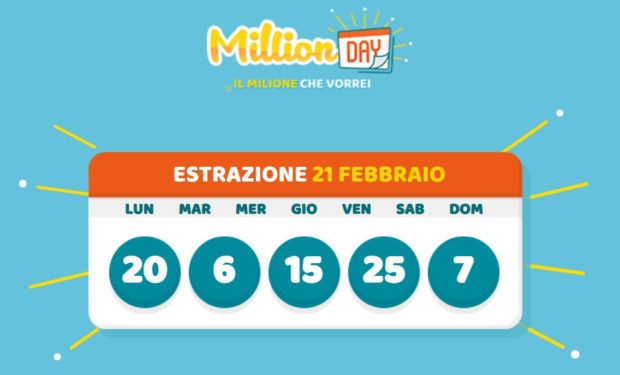 millionday oggi estrazione 21 febbraio 2021 lottomatica milionday millionday estrazione di oggi domenica archivio Milion day