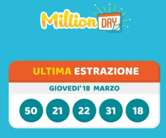 millionday oggi estrazione 18 marzo 2021 lottomatica milionday millionday estrazione di oggi giovedì archivio Milion day