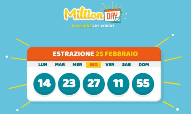 millionday oggi estrazione 25 febbraio 2021 lottomatica milionday millionday estrazione di oggi giovedì archivio Milion day