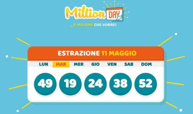 millionday oggi estrazione 11 maggio 2021 lottomatica milionday millionday estrazione di oggi martedì archivio Milion day