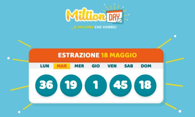 millionday oggi estrazione 18 maggio 2021 lottomatica milionday millionday estrazione di oggi martedì archivio Milion day