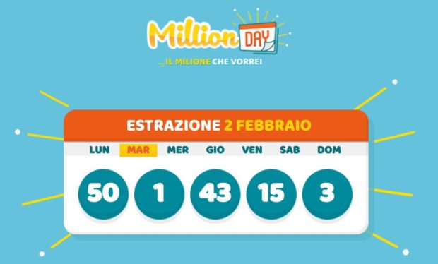 millionday oggi estrazione 2 febbraio 2021 lottomatica milionday millionday estrazione di oggi sabato archivio Milion day