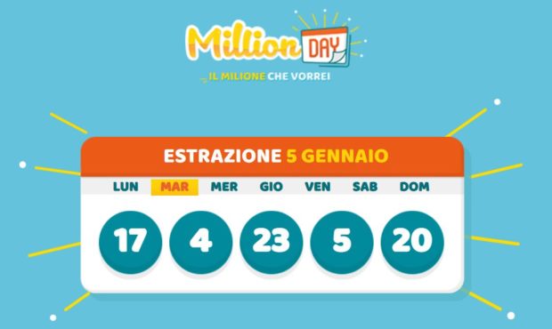 millionday oggi lottomatica milionday millionday estrazione di oggi martedì 5 gennaio 2021
