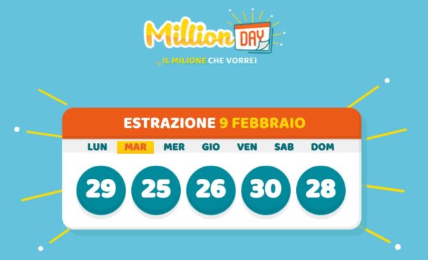 millionday oggi estrazione 9 febbraio 2021 lottomatica milionday millionday estrazione di oggi sabato 9 febbraio archivio Milion day