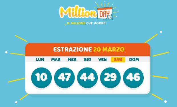 millionday oggi estrazione 20 marzo 2021 lottomatica milionday millionday estrazione di oggi sabato archivio Milion day