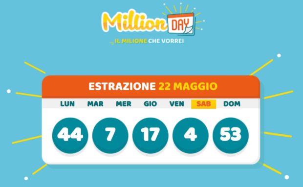 millionday oggi estrazione 22 maggio 2021 lottomatica milionday millionday estrazione di oggi sabato archivio Milion day