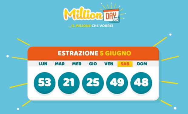 millionday oggi estrazione 5 giugno 2021 lottomatica milionday millionday estrazione di oggi sabato archivio Milion day