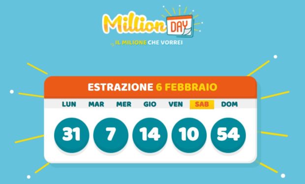 millionday oggi estrazione 4 febbraio 2021 lottomatica milionday millionday estrazione di oggi sabato 6 febbraio archivio Milion day