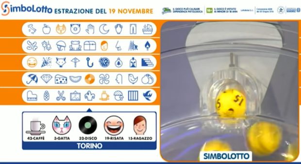 SImbolotto lotto oggi estrazioni del lotto in diretta di oggi giovedì 19 novembre 2020 simboli vincenti simbolotto abbinato alla ruota di Torino