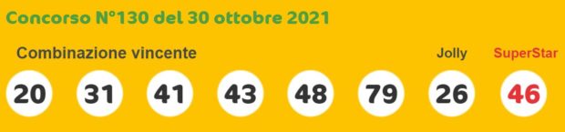 superenalotto lotto estrazioni lotto superenalotto 10 e lotto oggi numeri vincenti sabato 30 ottobre 2021