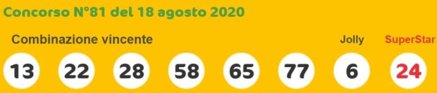SuperEnalotto estrazione il Gioco del Lotto in diretta Super Enalotto sei 5 + 1 martedì 18 agosto 2020 jackpot sisal quote numero jolly superstar