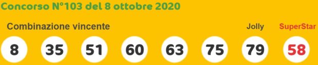 SuperEnalotto oggi estrazione del Super Enalotto di giovedì 8 ottobre 2020 Estrazione del Lotto in diretta 6 e 5+1 quote jackpot Sisal numero Jolly SuperStar